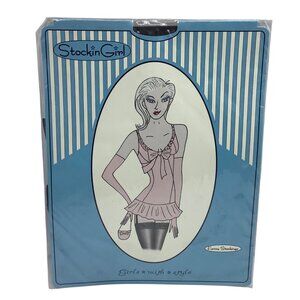 Stockin Girl Fancy Thigh High Stockings Medium Black Hosiery NEW NWT